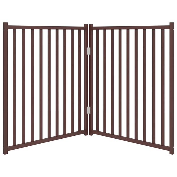 vidaXL 2-tlg. Hundetor Faltbar Braun Eiche 160 cm Massivholz Tanne