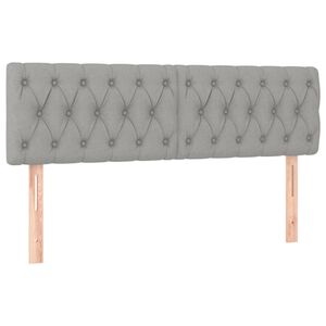 vidaXL Kopfteile Hellgrau 144x7x78/88 cm Stoff
