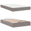 vidaXL Bettgestell mit Matratze mit Matratze 2 pcs Taupe Stoff