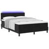 vidaXL LED Boxspringbett mit Matratze Schwarz 140 x 200 cm Samt