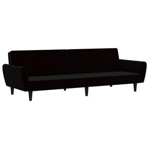 vidaXL Schlafsofa 2-Sitzer Schwarz Samt
