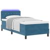 vidaXL LED Boxspringbett mit Matratze Dunkelblau 90 x 190 cm Samt