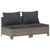 vidaXL 10-tlg. Garten-Lounge-Set mit Kissen Grau Poly Rattan