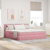 vidaXL Bett mit LED-Lichtleisten mit Kopfteil Rosa 180 x 200 cm Samt