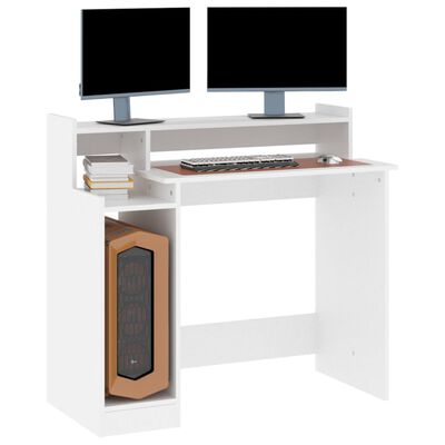 vidaXL Schreibtisch mit LEDs Weiß 97x45x90 cm Holzwerkstoff