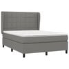 vidaXL Boxspringbett mit Matratze Dunkelgrau 140x190 cm Stoff