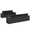 vidaXL 8-tlg. Garten-Sofagarnitur mit Kissen Schwarz Poly Rattan