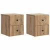 vidaXL Wandmontierter Nachttisch 2 pcs Artisan-Eiche 33 x 34,5 x 40 cm