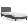 vidaXL Bett mit Matratze "Dover" Grau 90x200 cm Kunstleder