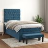 vidaXL Boxspringbett mit Matratze Dunkelblau 90x190 cm Samt