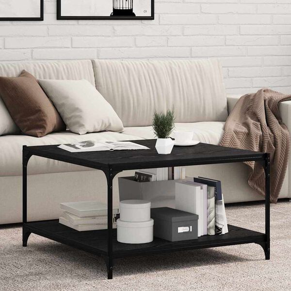 vidaXL Regalbrett 4 pcs Schwarz 80 x 40 x 1,5 cm Holzwerkstoff