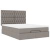 vidaXL Ottoman-Bett mit Matratze Taupe 140x200 cm Stoff