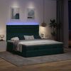 vidaXL Ottoman-Bett mit Matratzen & LEDs Dunkelgr&uuml;n 180x200 cm Samt