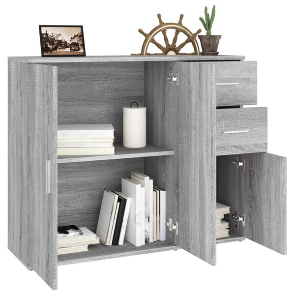 vidaXL Sideboard Grau Sonoma 91x29,5x75 cm Holzwerkstoff