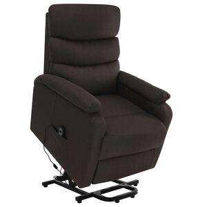 vidaXL Massagesessel mit Aufstehhilfe Dunkelbraun Stoff