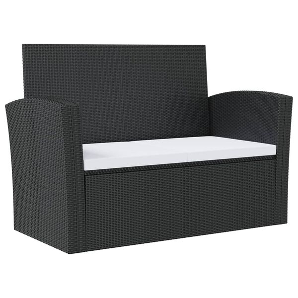 vidaXL 8-tlg. Garten-Lounge-Set mit Kissen Poly Rattan Schwarz