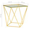 vidaXL Couchtisch Golden und Transparent 50x50x55 cm Edelstahl
