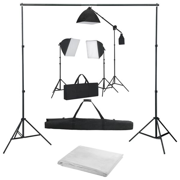 vidaXL Fotostudio-Set mit Softbox-Leuchten und Hintergrund