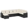 vidaXL 8-tlg. Garten-Sofagarnitur mit Kissen Schwarz Poly Rattan
