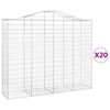 vidaXL Gabionen mit Hochbogen 20Stk. 200x50x160/180cm Verzinktes Eisen