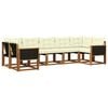 vidaXL Outdoor-Sofagarnitur mit Kissen 7 pcs Natur und Creme