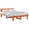 vidaXL Bettrahmen Wachsbraun 135 x 190 cm Massives Kiefernholz