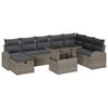 vidaXL Gartensofa-set 9 stk. Grau Poly-Rattan