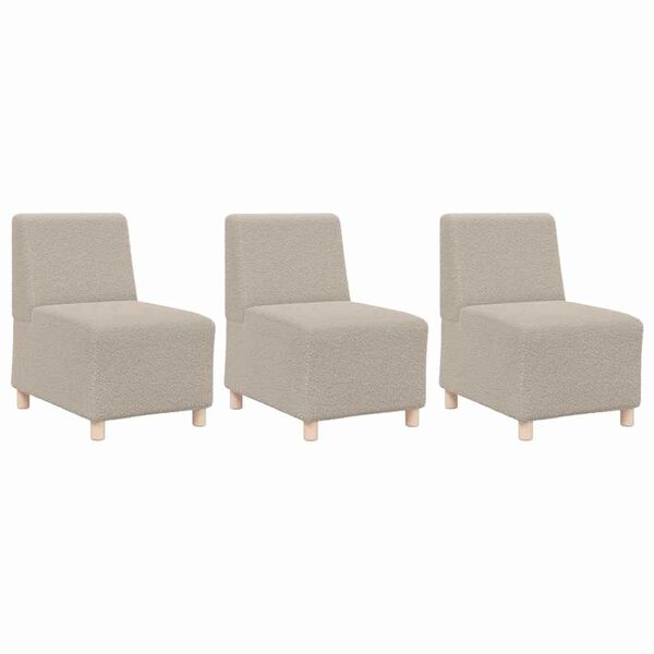 vidaXL Modulares Armfreies Sofa 3 pcs Hellgrau 55 x 74 x 82 cm