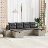 vidaXL Gartensofa-set mit Kissen 6 pcs Hellgrau Poly-Rattan