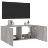 vidaXL TV-Wandschrank mit LED-Leuchten Grau Sonoma 100x35x41 cm