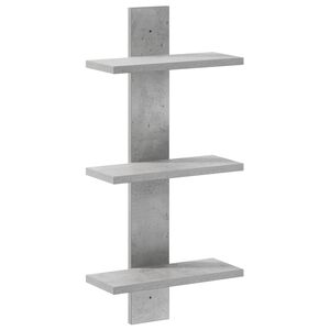 vidaXL Wandregal Betongrau 30 x 13.5 x 64.5 cm Holzwerkstoff
