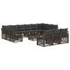 vidaXL Gartensofa-set 14 stk. Grau Poly-Rattan