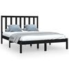 vidaXL Massivholzbett Schwarz Kiefer 135x190 cm