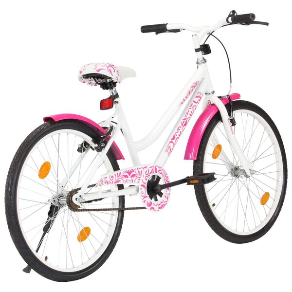 vidaXL Kinderfahrrad 24 Zoll Rosa und Weiß