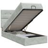 vidaXL Ottoman Bett mit Matratze Hellgrau 100 x 200 cm Samt
