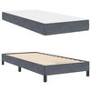 vidaXL Boxspringbett mit Matratze Dunkelgrau 80 x 220 cm Stoff