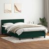 vidaXL Boxspringbett mit Matratze Dunkelgr&uuml;n 160x210 cm Samt