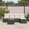 vidaXL Gartensofa-set mit Kissen 6 pcs Schwarz und Creme Poly-Rattan