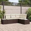 vidaXL Gartensofa-set mit Speicher 4 pcs Braun und Creme Poly-Rattan