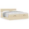 vidaXL Ottoman-Bett mit Matratzen Creme 180x200 cm Stoff