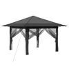 vidaXL Gazebo mit 4 Seitenw&auml;nden 3,3 x 3,3 m Hellgrau und Anthrazit