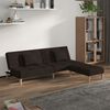 vidaXL Schlafsofa 2-Sitzer mit 2 Kissen & Hocker Dunkelbraun Stoff