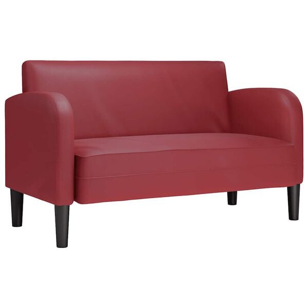 vidaXL Zweisitzer-Sofa Weinrot 110 cm Kunstleder