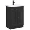 vidaXL Badezimmerm&ouml;bel-Set Schwarz 56 x 37,5 x 81 cm Holzwerkstoff