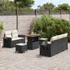 vidaXL Gartensofa-set mit Kissen 8 pcs Schwarz Poly-Rattan
