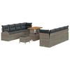 vidaXL Garten-Sofa-Set mit Kissen mit Speicher 11 pcs Grau