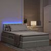 vidaXL Bett mit Stauraum und LED mit LED Hellgrau 120 x 190 cm Samt