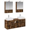 vidaXL Badezimmerschrank-Set 5 stk. Ger&auml;ucherte Eiche Holzwerkstoff