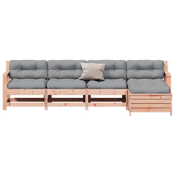 vidaXL 5-tlg. Garten-Lounge-Set mit Kissen Massivholz Douglasie