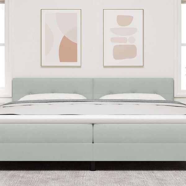 vidaXL Kopfteil mit Kopfteil Hellgrau 200 cm Kunstleder